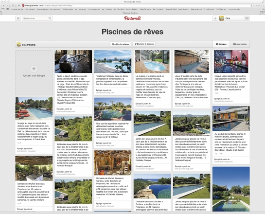 écran pinterest piscines de reve