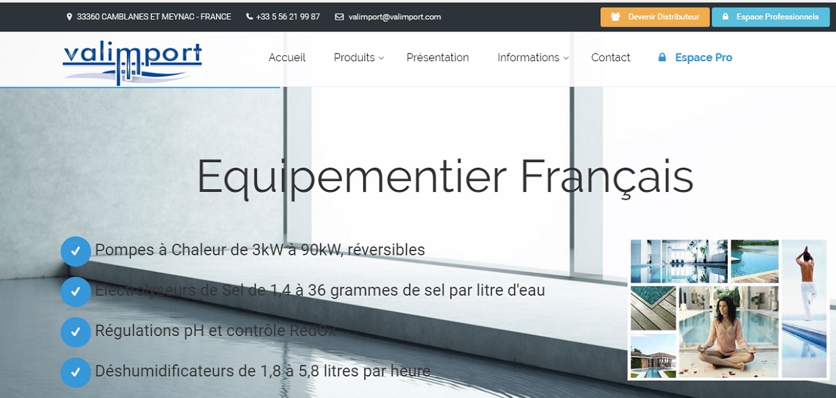 accueil site internet valimport