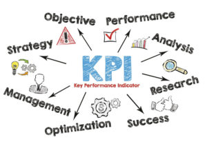 KPI Key Performance Indicator Concept. Chart with keywords and i