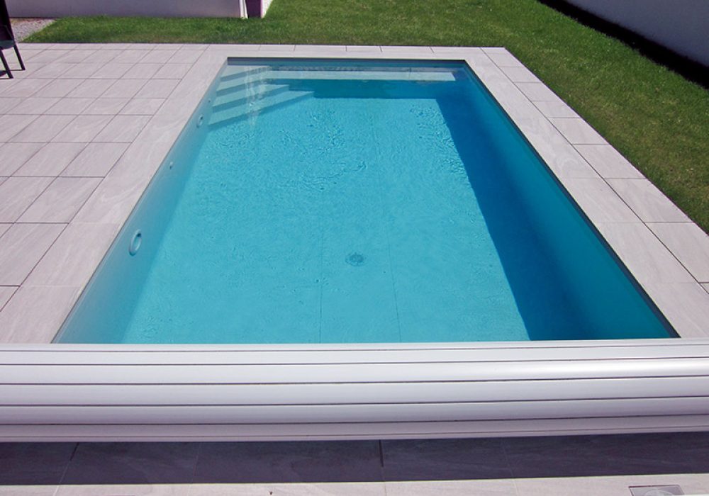 Aquafeat piscine escalier d'angle banquette 202110